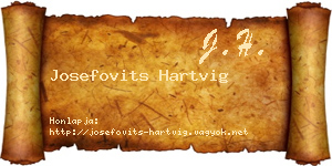 Josefovits Hartvig névjegykártya